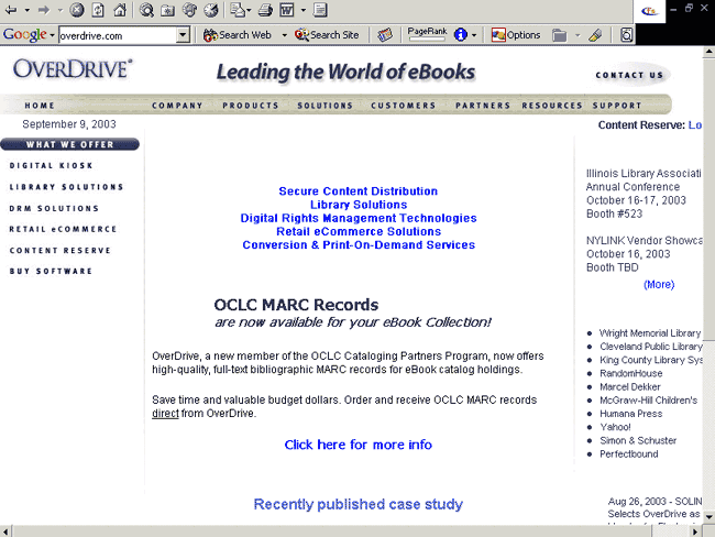Figure 3 screenshot (39KB): Overdrive.com