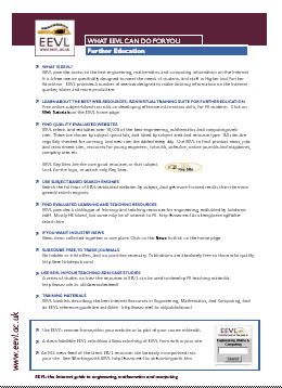 Screenshot (14KB): What's in EEVL for you: FE information sheet image