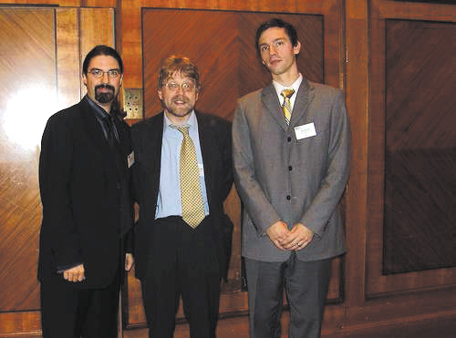 photo (52KB) : Michael Stephens, Brian Kelly and Aaron Schmidt, speakers in the opening track