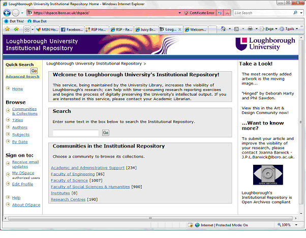 screenshot (94KB) : Figure 3: DSPace at Loughborough