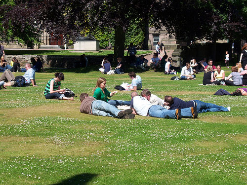 photo (92KB) : Figure 5 : Alison and friends enjoying the sun