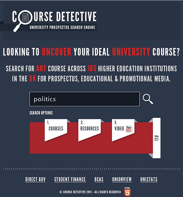 Figure 4: The Course Detective conceptual design by James Roscoe and Joel Reed