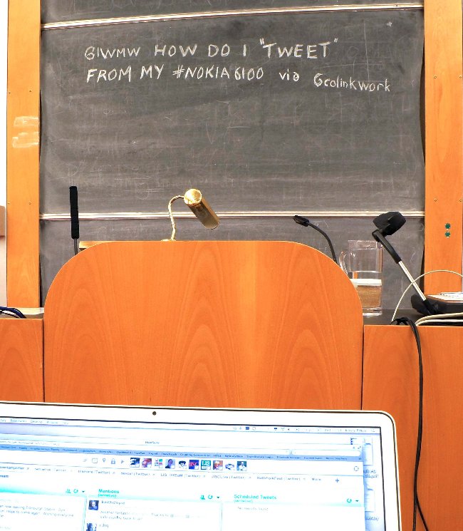 An “old skool” tweet using blackboard technology