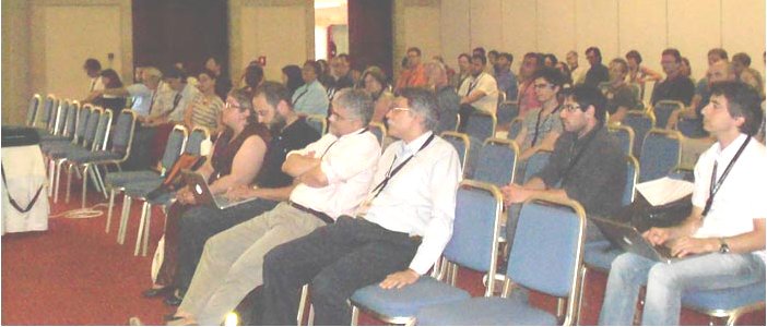 Front row, the Chairs of  TPDL 2013: Milena Dobreva, Giannis Tsakonas, Trond Aalberg and Christos Papatheodorou