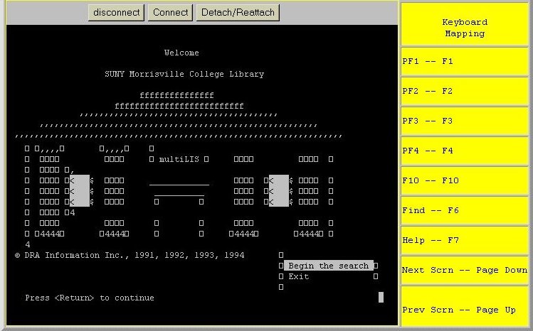 Welcome page of the Java OPAC